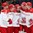 MOSCOW, RUSSIA - MAY 10: Denmark's Daniel Nielsen #5, Morten Green #13, Frederik Storm #9, Morten Madsen #29 and Nicklas Jensen #17 celebrate after a first period goal against Switzerland during preliminary round action at the 2016 IIHF Ice Hockey Championship. (Photo by Andre Ringuette/HHOF-IIHF Images)

